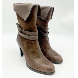 Derek Lam High Heel Suede Leather Mid Calf Boots